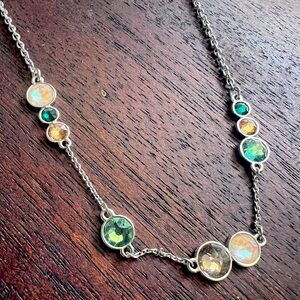 TCS Swarovski Crystal Offset Earth Necklace